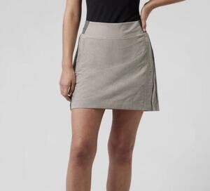 Athleta Brooklyn Textured Skort 16” Size 8 Gray White Stretch Pinstripe Golf